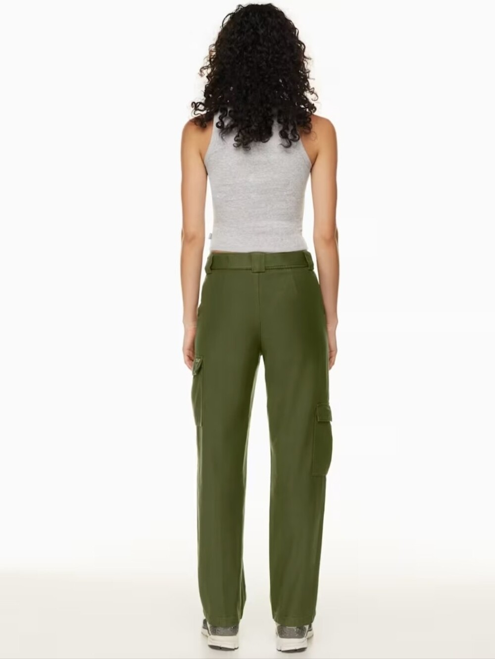 Aritzia TNA Cadet Cargo Pant High Rise Olive Utility Webbing Belt 100% Cotton S - Picture 6 of 13